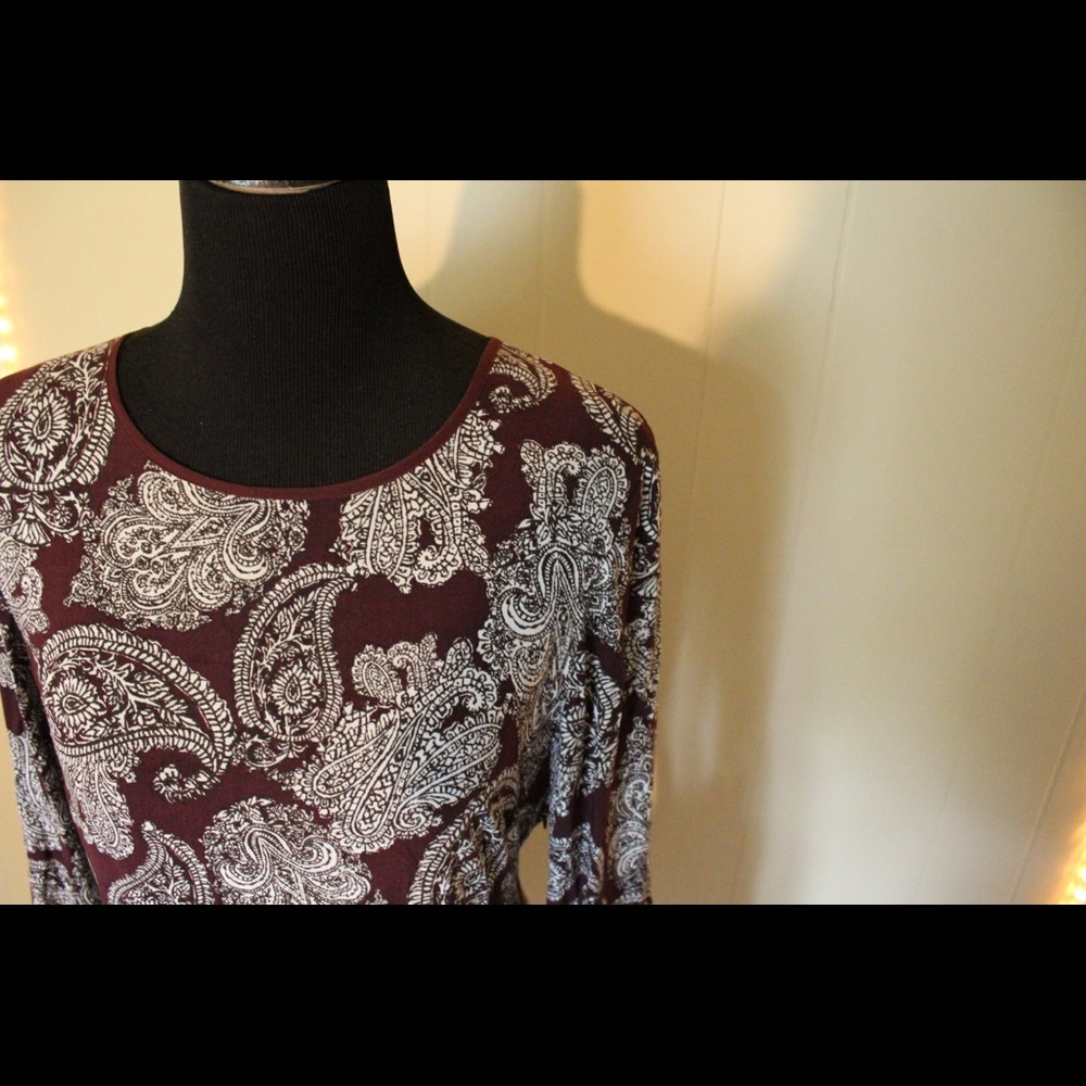 Urban Outfitters Maroon Long Sleeve Dress - Picture 3 of 8